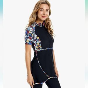 YouNalJia Rash Guard Swim Dress Tag Size 3X Measures as an XL NWOT